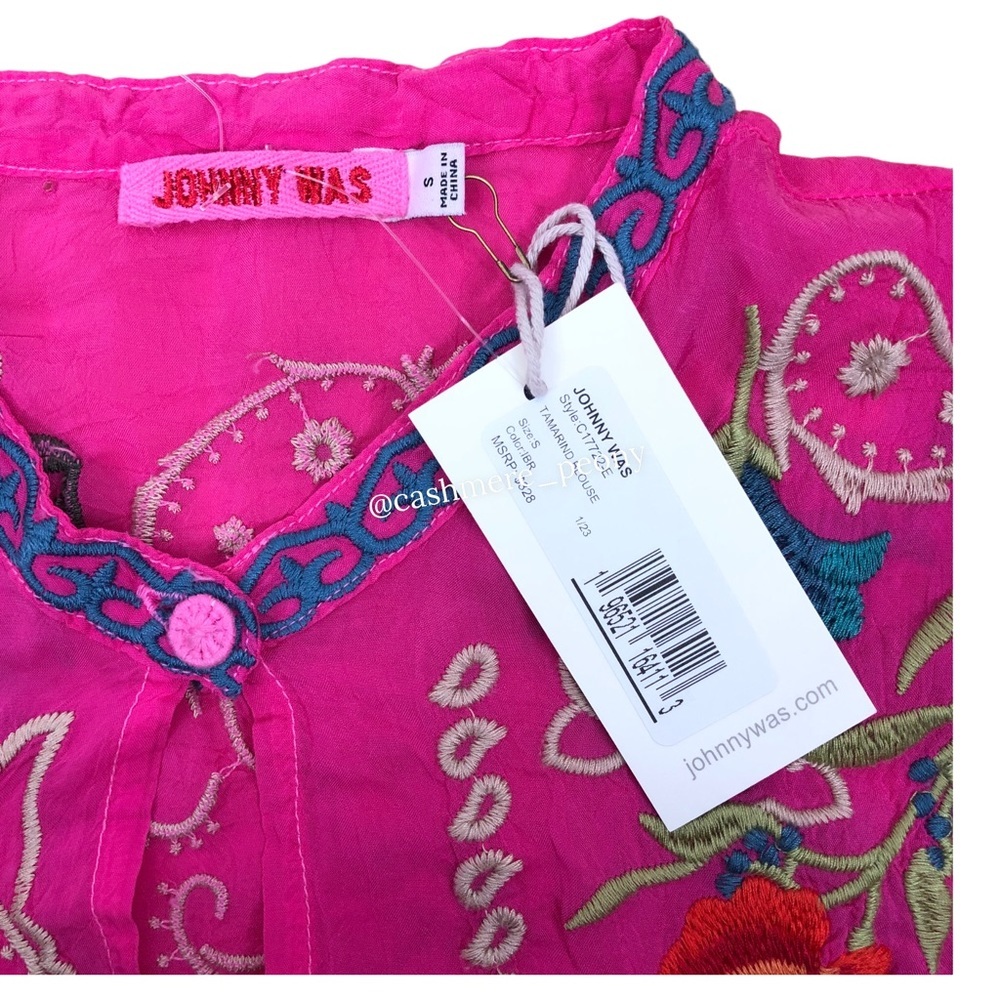 Johnny Was Pink Tamarind Blouse Small - Picture 5 of 7